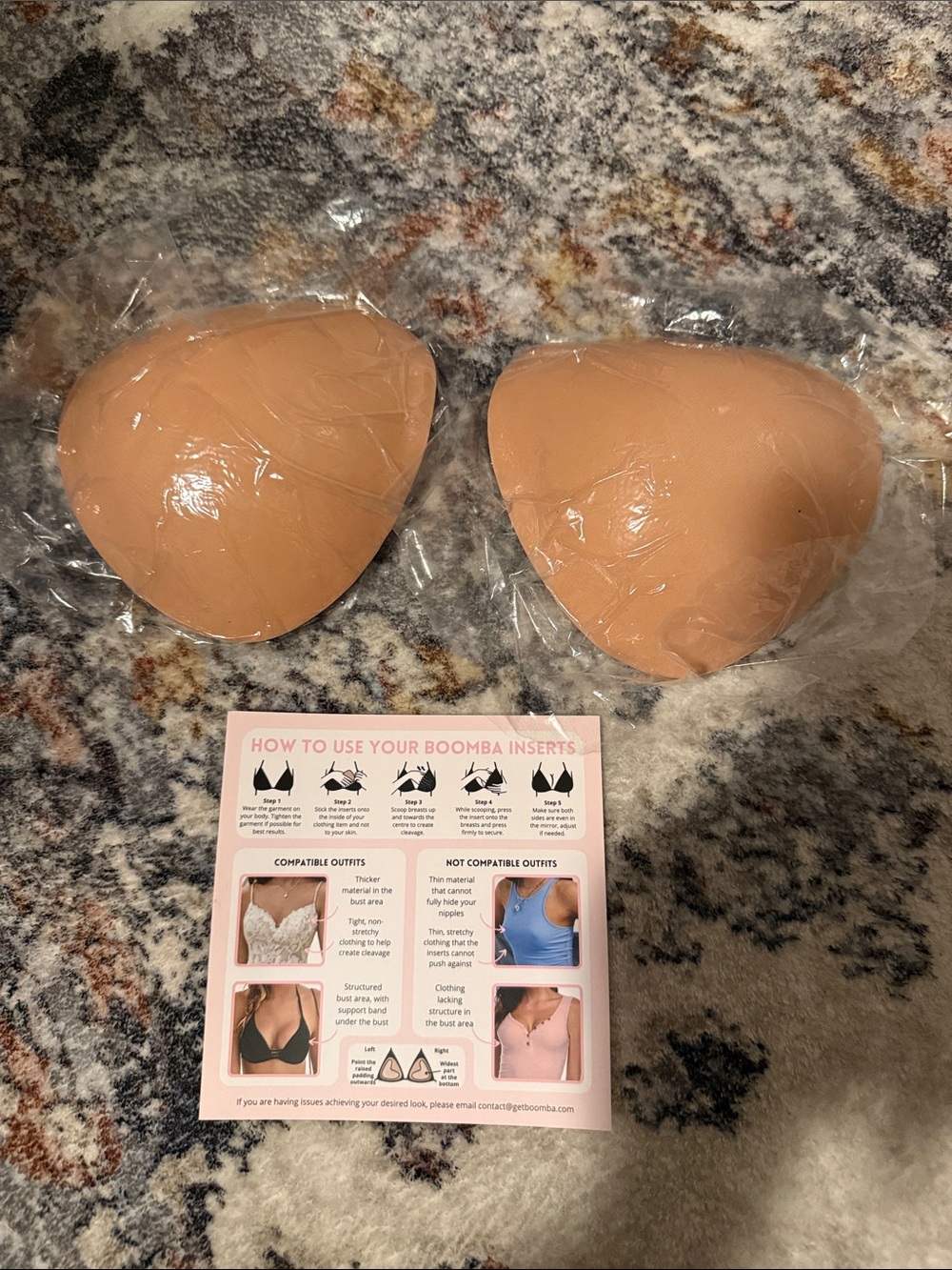 Boob Inserts Nude Adhesive Bra Cups ultra boost boomba